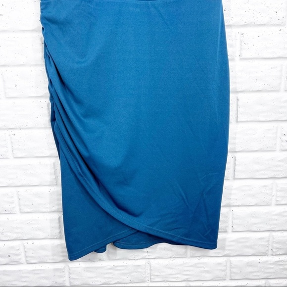 GRACE KARIN Teal Fitted Rushed Dress - Picture 7 of 10